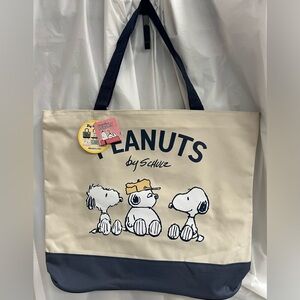Snoopy, Andy & Olaf Large Canvas Tote (Zippered)